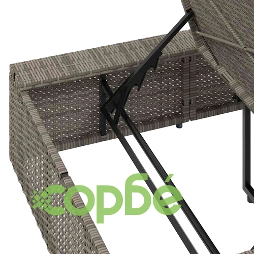 Шезлонг с плаваща възглавница Grey Poly Rattan ➤ топ цена ➤ sorbe.bg