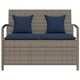 Градинска пейка за съхранение с възглавница Grey Poly Rattan