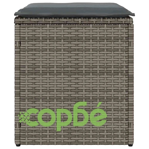 Градински табуретки с възглавници 2 бр. сиви 40x40x43 cm ➤ топ цена ➤ sorbe.bg