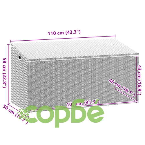 Градинска кутия за съхранение Светло сиво 110x50x58 cm ➤ топ цена ➤ sorbe.bg