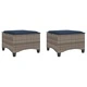 Градински табуретки с възглавници 2 бр. сиви 55x55x36 cm