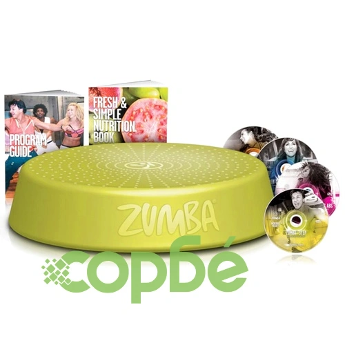 Zumba Фитнес степенка с 4 DVD-та с упражнения, зелена, ZUS001 ➤ топ цена ➤ sorbe.bg