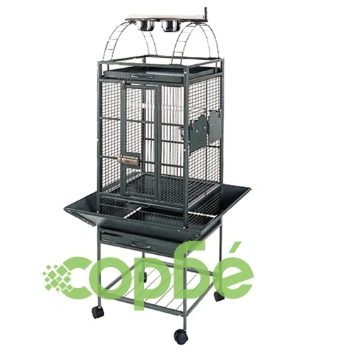 Strong Клетка за папагал Villa Helios, сива, 46x46x149 см, 93016   ➤ топ цена ➤ sorbe.bg