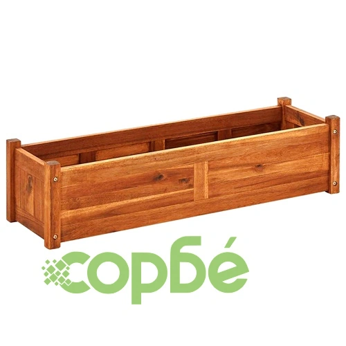 Градинска повдигната леха, акациево дърво, 100x30x25 см ➤ топ цена ➤ sorbe.bg