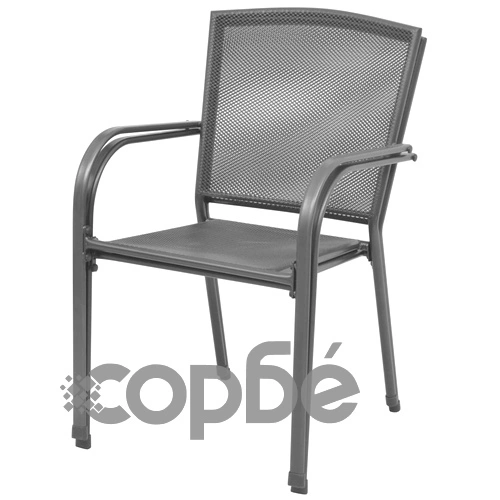 Стифиращи градински столове, 2 бр, стомана, сиви ➤ топ цена ➤ sorbe.bg