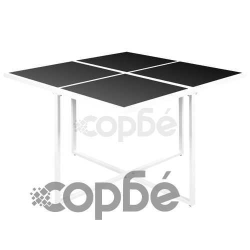 Градински трапезен комплект, 9 части, алуминий, черен ➤ топ цена ➤ sorbe.bg