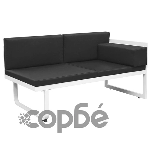 Градински комплект от 5 части, textilene, алуминий, черен ➤ топ цена ➤ sorbe.bg