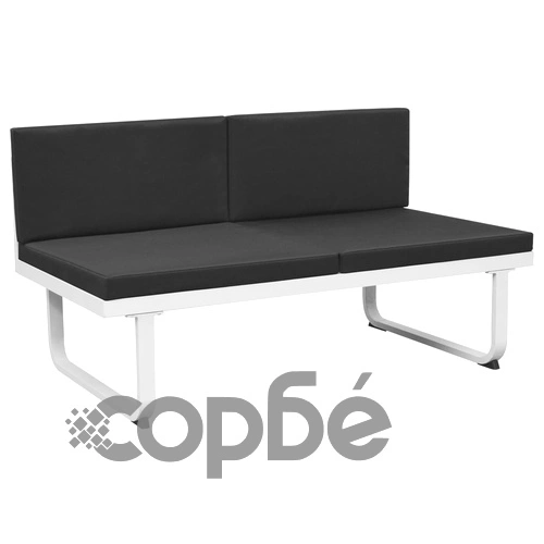 Градински комплект от 5 части, textilene, алуминий, черен ➤ топ цена ➤ sorbe.bg