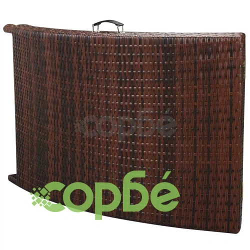 Комплект сгъваеми шезлонги, 5 части, полиратан, кафяв  ➤ топ цена ➤ sorbe.bg