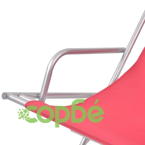 Накланящи се къмпинг столове, 2 бр, стомана, червени ➤ топ цена ➤ sorbe.bg
