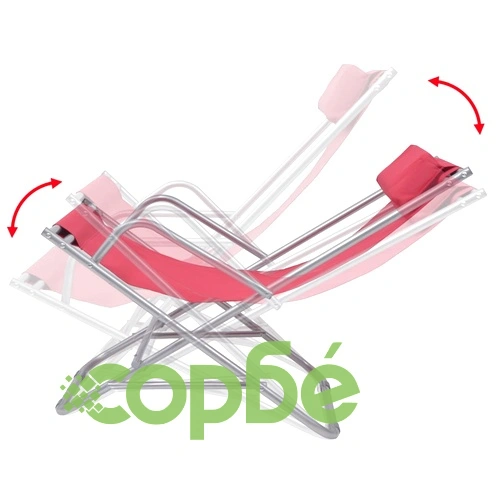 Накланящи се къмпинг столове, 2 бр, стомана, червени ➤ топ цена ➤ sorbe.bg