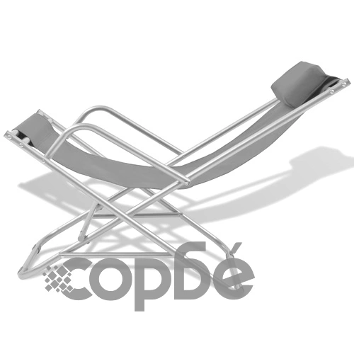 Накланящи се къмпинг столове, 2 бр, стомана, сиви ➤ топ цена ➤ sorbe.bg