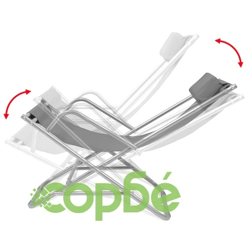 Накланящи се къмпинг столове, 2 бр, стомана, сиви ➤ топ цена ➤ sorbe.bg