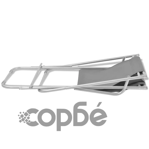 Накланящи се къмпинг столове, 2 бр, стомана, сиви ➤ топ цена ➤ sorbe.bg