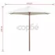 Чадър за слънце, 270x270 см, дървен прът, кремаво бяло