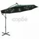 Висящ чадър с LED осветление, 300 см, зелен, метален прът