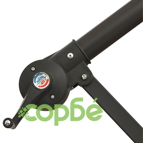 Окачен чадър с LED осветление, 300 см, пясъчен, метален прът ➤ топ цена ➤ sorbe.bg