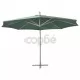 Висящ чадър за слънце, 350 см, алуминиев прът, зелен