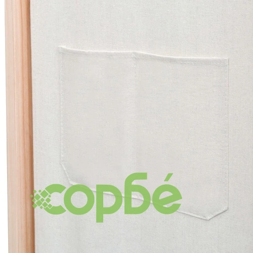 Параван за стая, 3 панела, кремав, 120x170x4 cм, текстил ➤ топ цена ➤ sorbe.bg