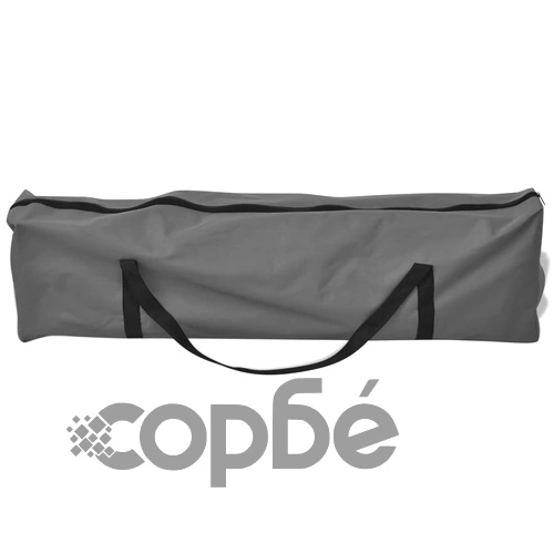 Комплект за къмпинг, 3 части, маса + 2 стола, сив ➤ топ цена ➤ sorbe.bg