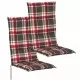 Възглавници за градински столове, 2бр, 117x49см, червено+зелено