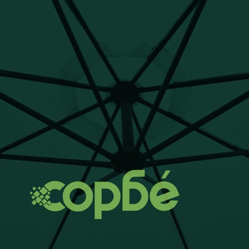 Чадър за слънце, свободновисящ, извит, зелен 2.5x2.5 м ➤ топ цена ➤ sorbe.bg