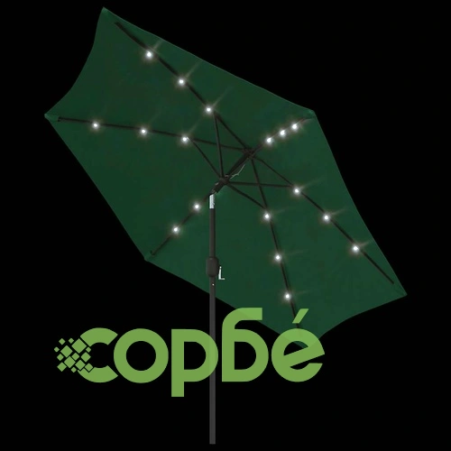 LED конзолен градински чадър 3 м зелен ➤ топ цена ➤ sorbe.bg