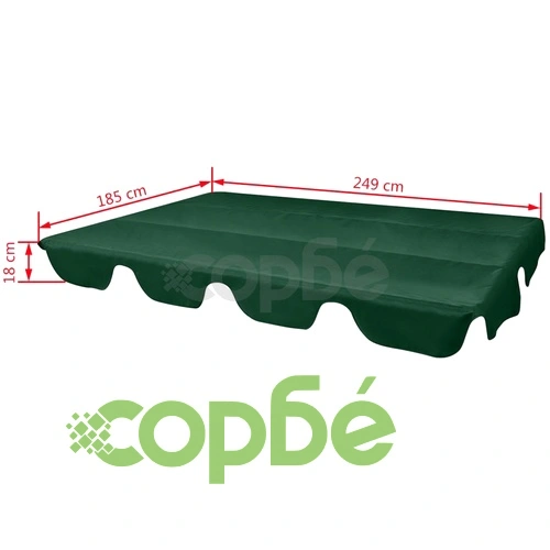 Резервен покрив за градинска люлка, зелен, 226x186 cм ➤ топ цена ➤ sorbe.bg