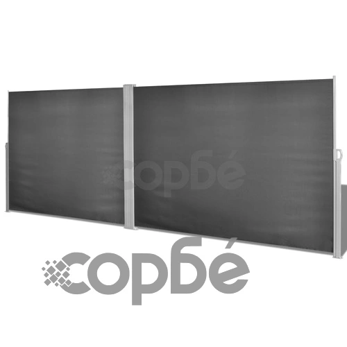 прибираща се странична тента, 180х600 см, черна ➤ топ цена ➤ sorbe.bg