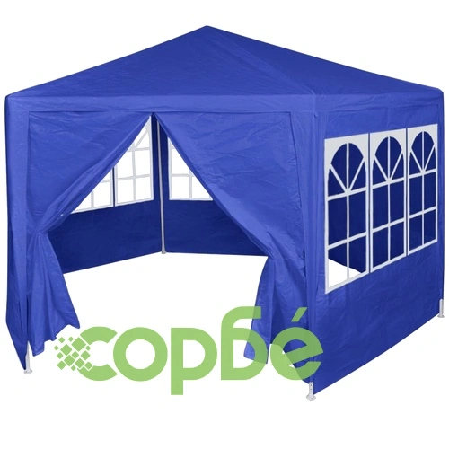 Шатра с 6 странични стени, синя, 2x2 м ➤ топ цена ➤ sorbe.bg