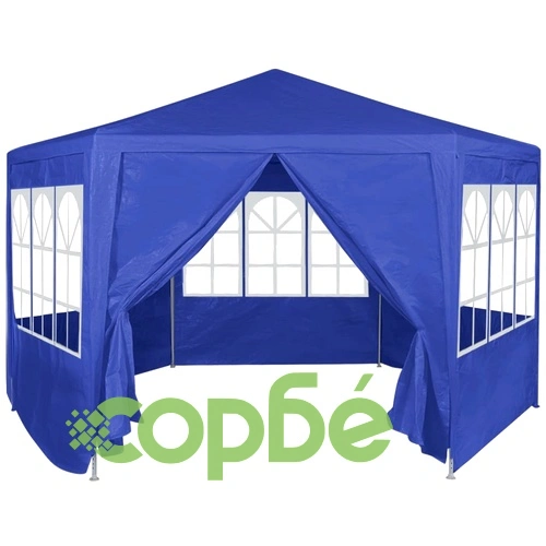 Шатра с 6 странични стени, синя, 2x2 м ➤ топ цена ➤ sorbe.bg