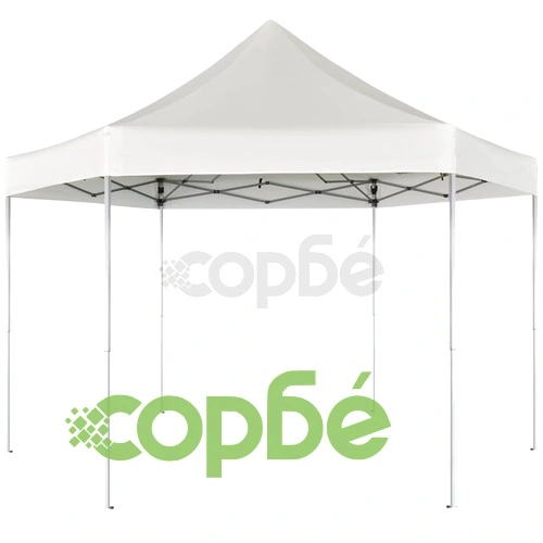 Шестоъгълна pop-up сгъваема шатра, кремавобяла, 3,6x3,1 м ➤ топ цена ➤ sorbe.bg