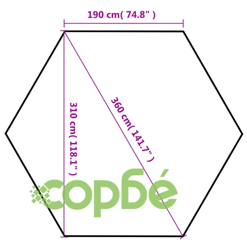 Шестоъгълна pop-up шатра с 6 стени тъмносиня 3,6x3,1 м ➤ топ цена ➤ sorbe.bg