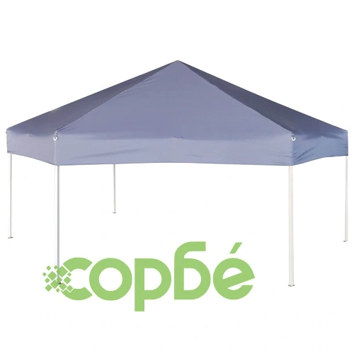 Шестоъгълна pop-up шатра с 6 стени тъмносиня 3,6x3,1 м ➤ топ цена ➤ sorbe.bg