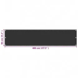 Балконски екран, HDPE, 90x400 см, антрацитно сиво