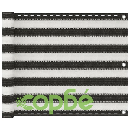 Балконски екран, HDPE, 75x400 см, антрацитно сиво и бяло ➤ топ цена ➤ sorbe.bg
