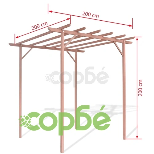 WPC пергола 2x2x2 м, кафява ➤ топ цена ➤ sorbe.bg