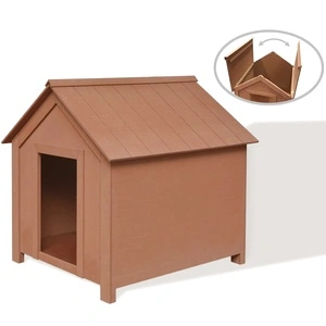 WPC кучешка колибка, 73.5x68x74 cм, кафява  