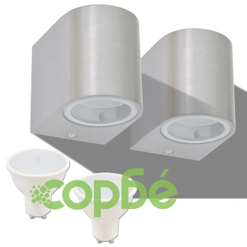 Външни LED прожектори за стена, обли, насочени надолу, 2 бр ➤ топ цена ➤ sorbe.bg