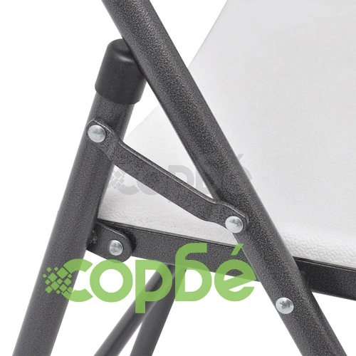 Сгъваеми градински столове, 4 бр, стомана и HDPE, бели ➤ топ цена ➤ sorbe.bg