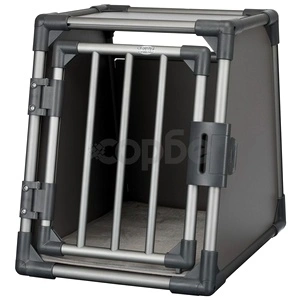 TRIXIE Транспортна клетка за кучета размер S алуминий графит 39335  