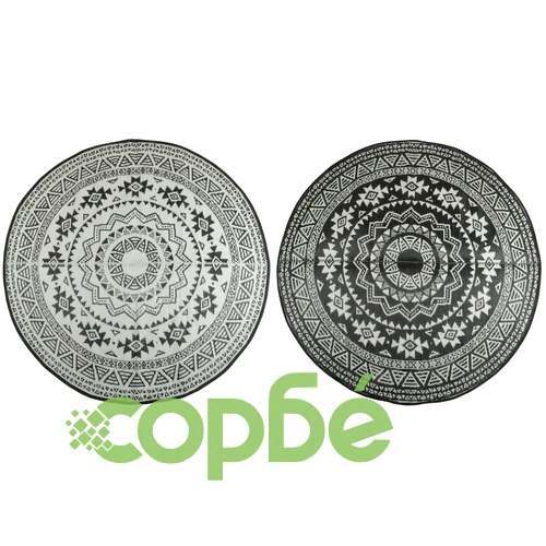 Esschert Design Килим за открито, 180 см, черно и бяло, OC18  ➤ топ цена ➤ sorbe.bg