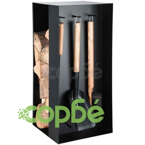 Esschert Design Комплект аксесоари за камина, черна стомана, FF407 ➤ топ цена ➤ sorbe.bg