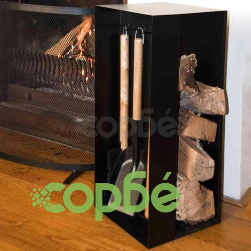 Esschert Design Комплект аксесоари за камина, черна стомана, FF407 ➤ топ цена ➤ sorbe.bg