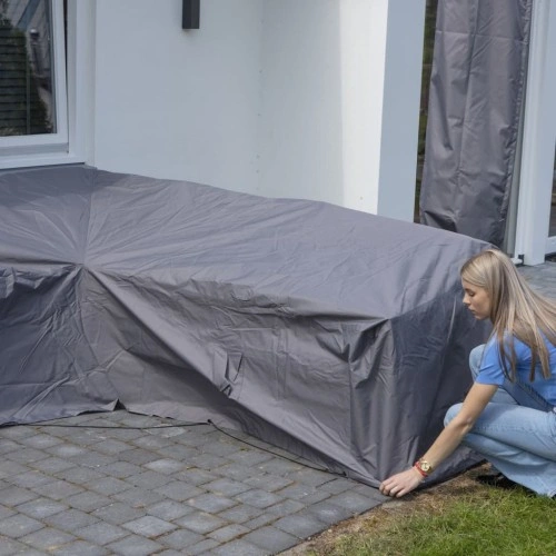 Madison Покривало за градински мебели, 320x255x70 см, ляв ъгъл, сиво ➤ топ цена ➤ sorbe.bg