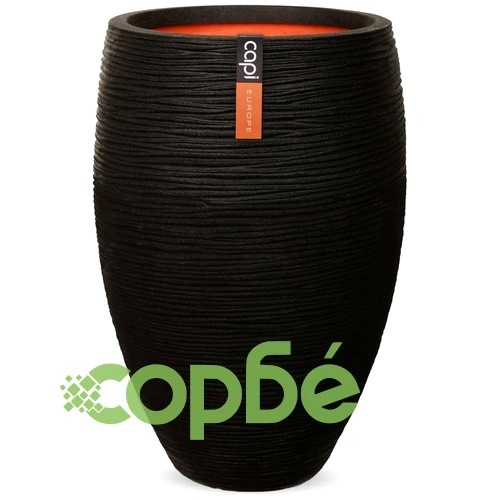 Capi Ваза Nature Rib Elegant Deluxe 40x60 см черна KBLR1131 ➤ топ цена ➤ sorbe.bg