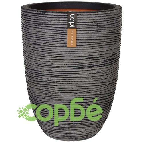 Capi Ваза Nature Rib елегантна ниска 36x47 см антрацит KOFZ782 ➤ топ цена ➤ sorbe.bg