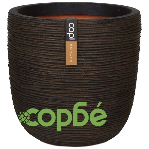 Capi Саксия за цветя Nature Rib, 35x34 см, кафява, KOFB932 ➤ топ цена ➤ sorbe.bg