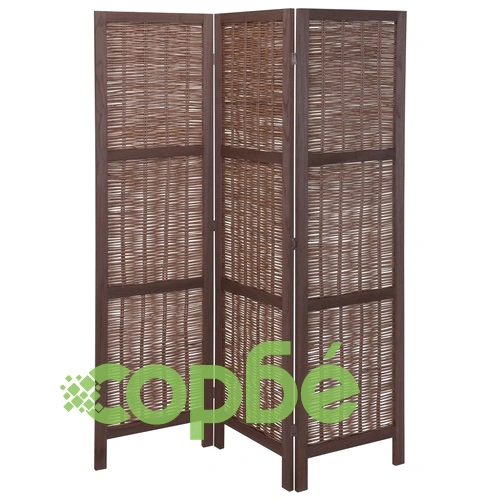 Home&Styling Параван за стая, дърво и върба, тъмнокафяв ➤ топ цена ➤ sorbe.bg