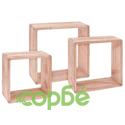 Home&Styling Декоративни рафтове, 3 бр, дърво от пауловния ➤ топ цена ➤ sorbe.bg
